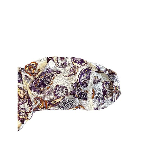 Band of the Free Blouse Women’s L Cream Purple Paisley Boho Top Festival-Ready - Picture 4 of 12